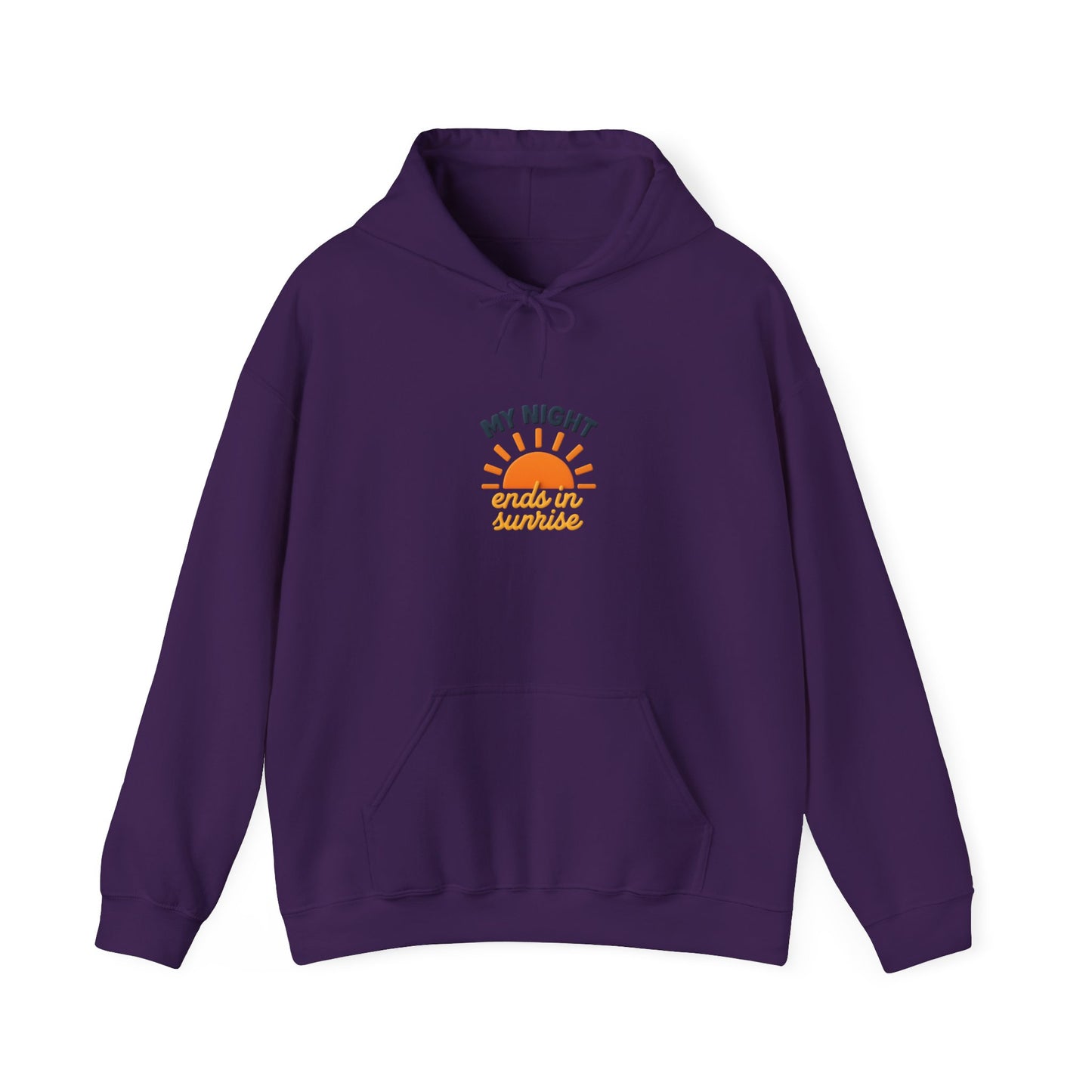 My Night Ends in Sunrise Hoodie, Unisex Cozy Sweatshirt, Motivational Hoodie, Gifts for Night Owls, Casual Fashion