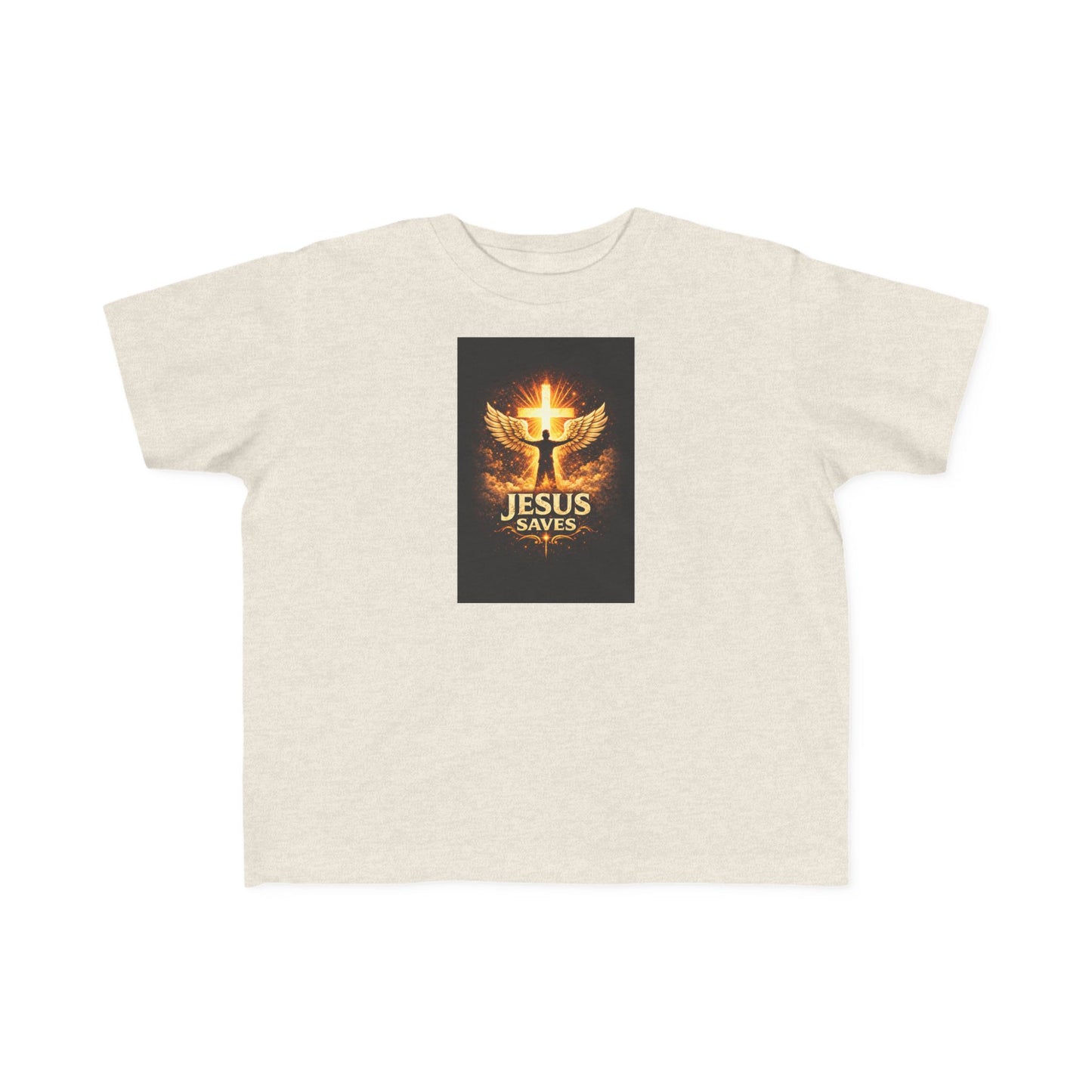 Toddler T‑Shirt — Jesus Saves, Flame Dove Christian Tee