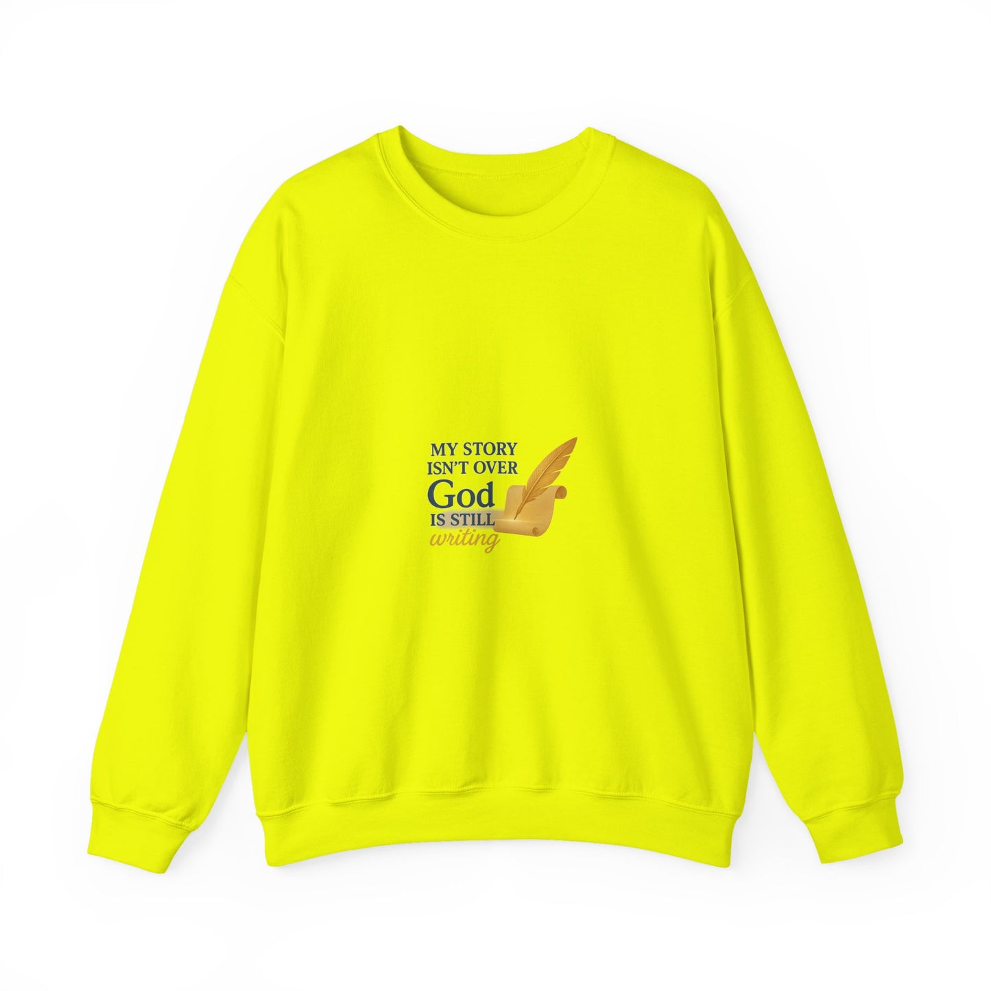 Inspirational Crewneck Sweatshirt, Comfort Apparel, Faith-Based Gift, Cozy Layer, My Story Isn’t Over Sweatshirt