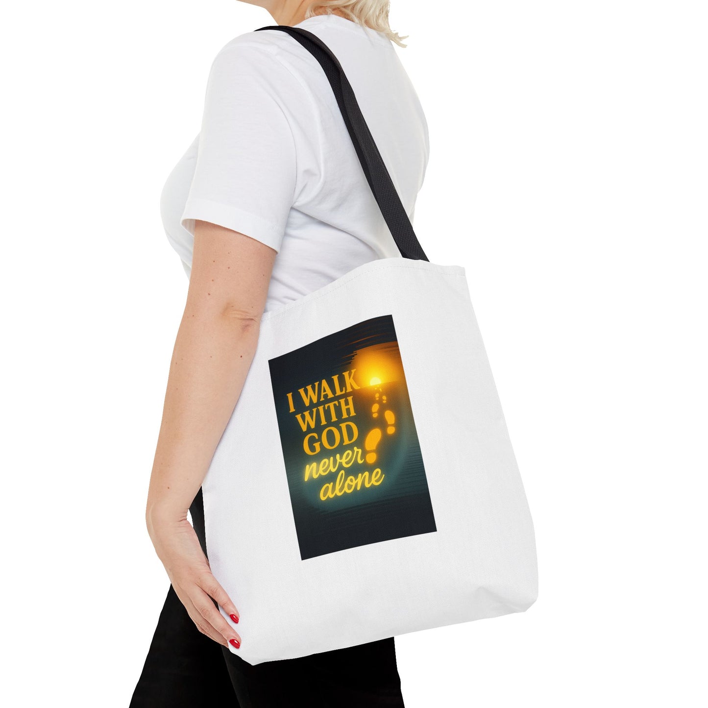 Inspiring God Walk Tote Bag, Motivational Quote Bag, Faith-Based Carryall, Gift for Believers, Christian Tote
