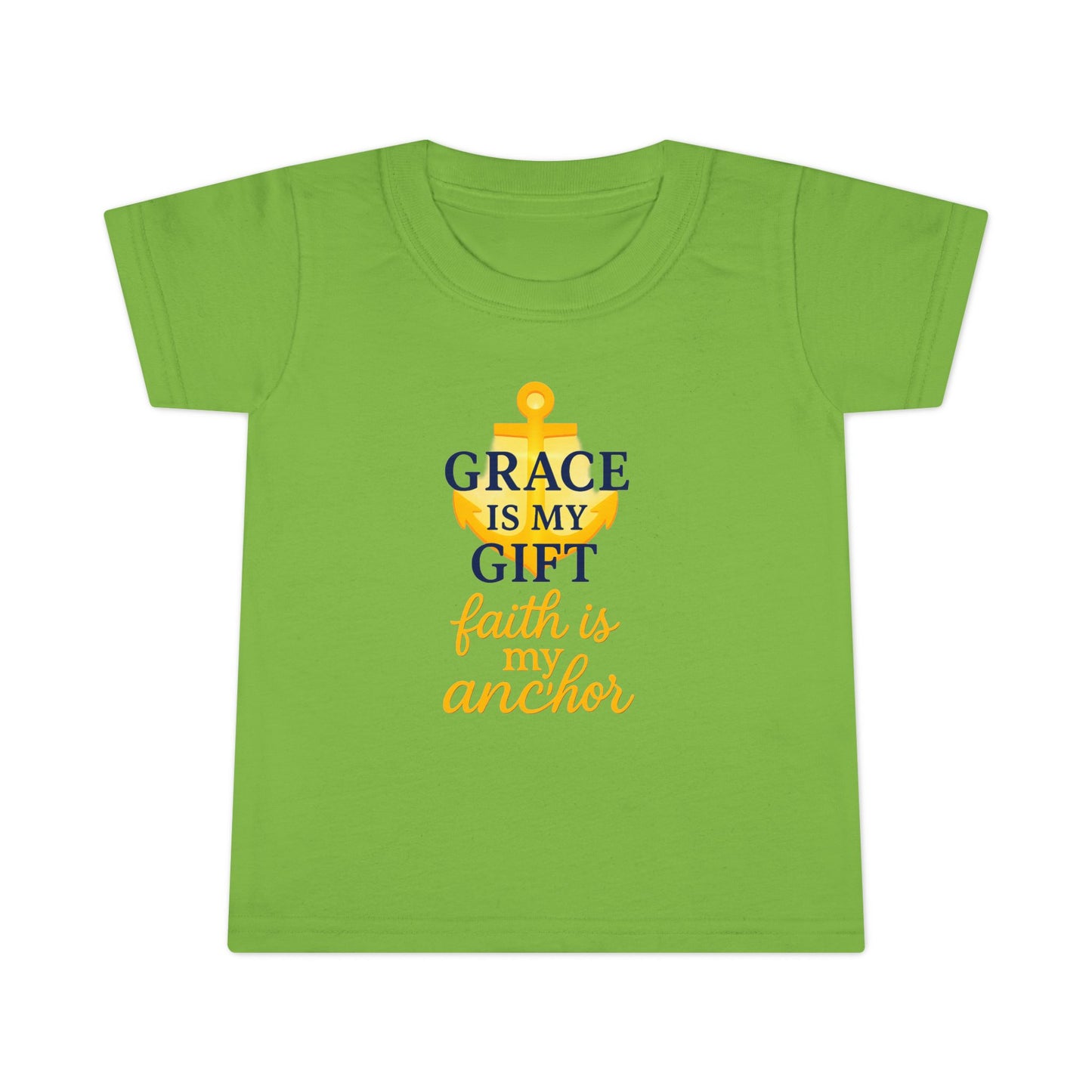 Toddler T-Shirt — "Grace Is My Gift, Faith Is My Anchor" Anchor Graphic