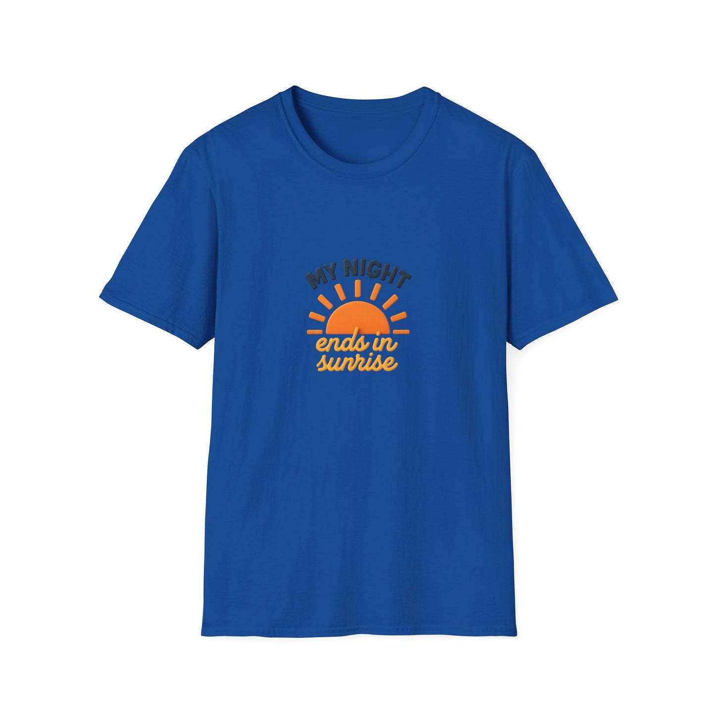 My Night Ends in Sunrise T-Shirt – Inspirational Unisex Softstyle® Tee for Hope, Comfort & Everyday Wear