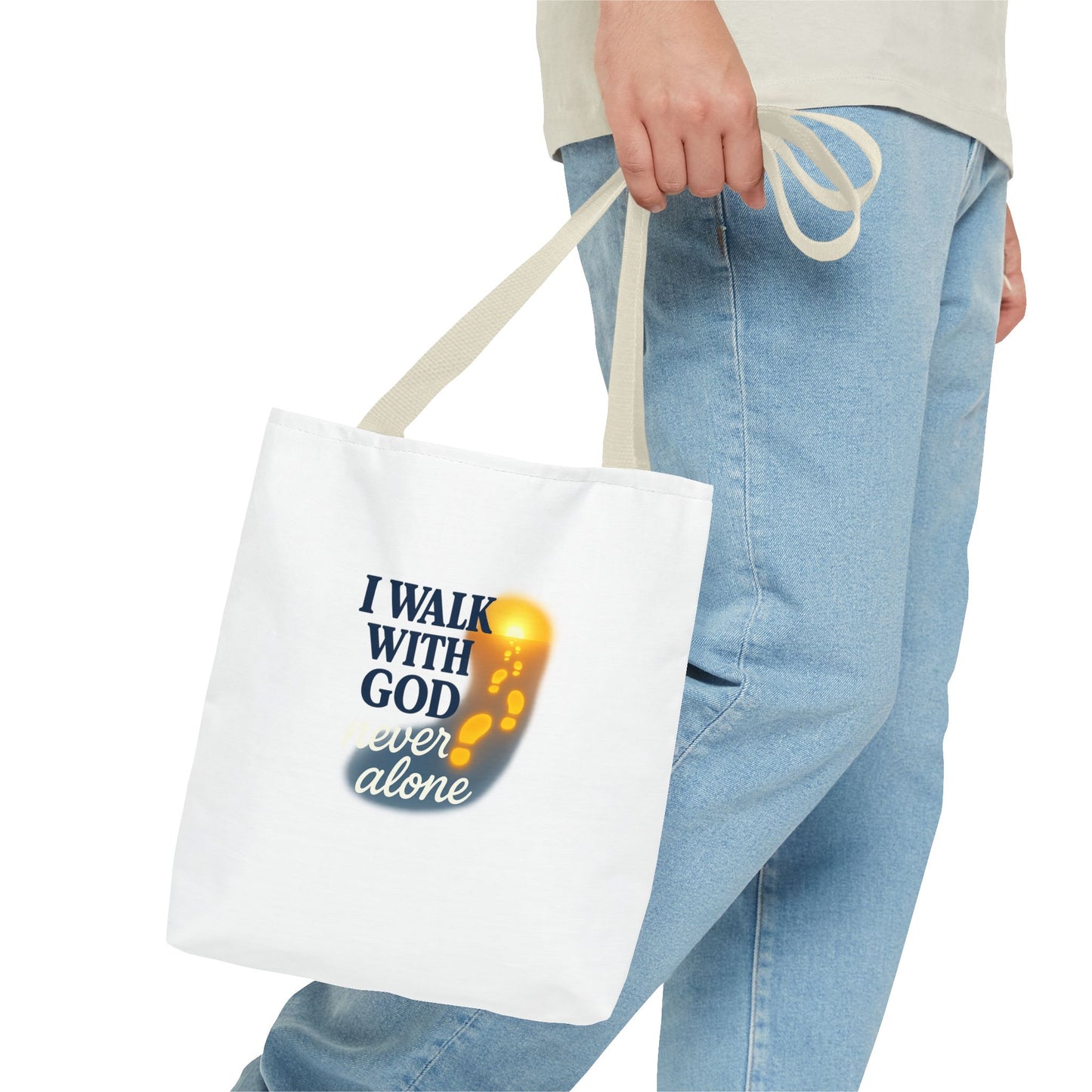 Inspirational Tote Bag - I Walk With God, Faithful Gift, Religious Accessory, Everyday Use, Church Bag