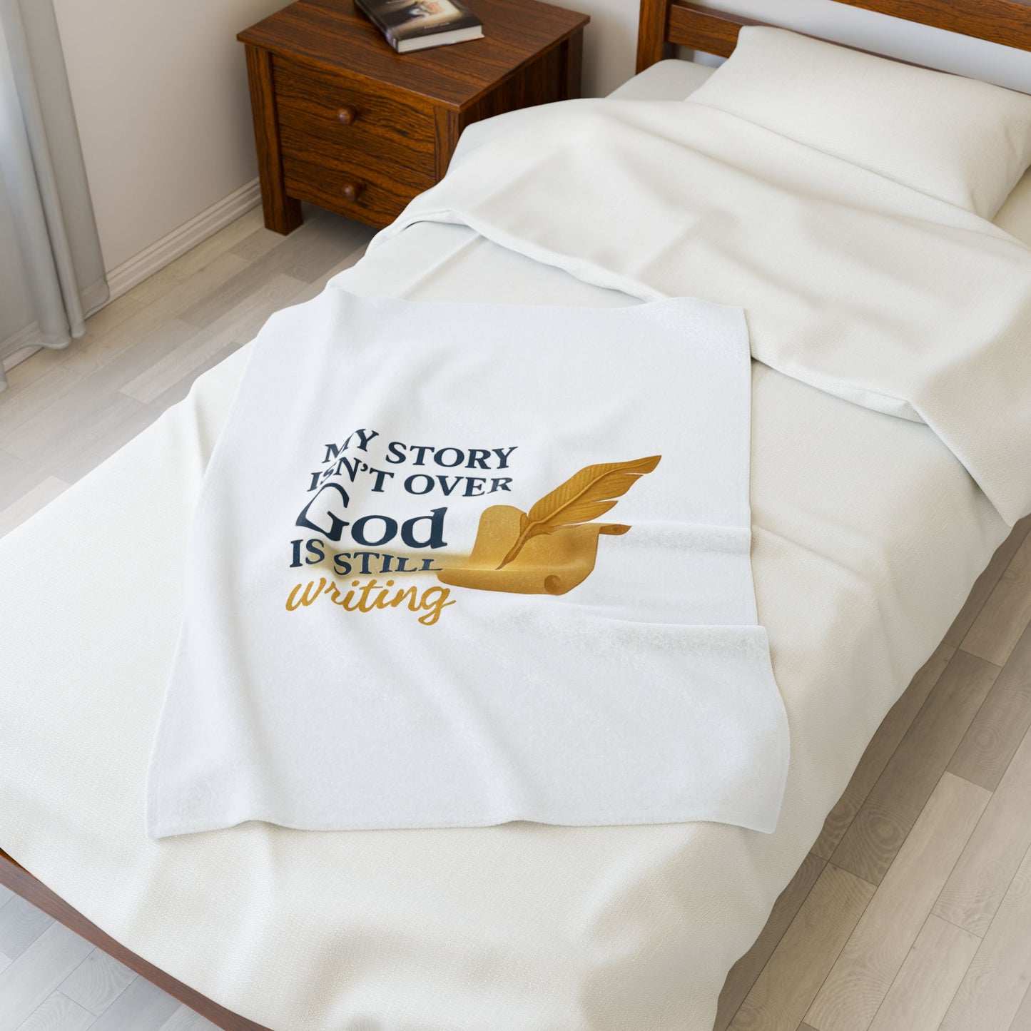 Inspirational Velveteen Plush Blanket - Cozy Storytelling Throw for Faith Lovers, Encouragement Gift, Home Decor, Relaxation Blanket