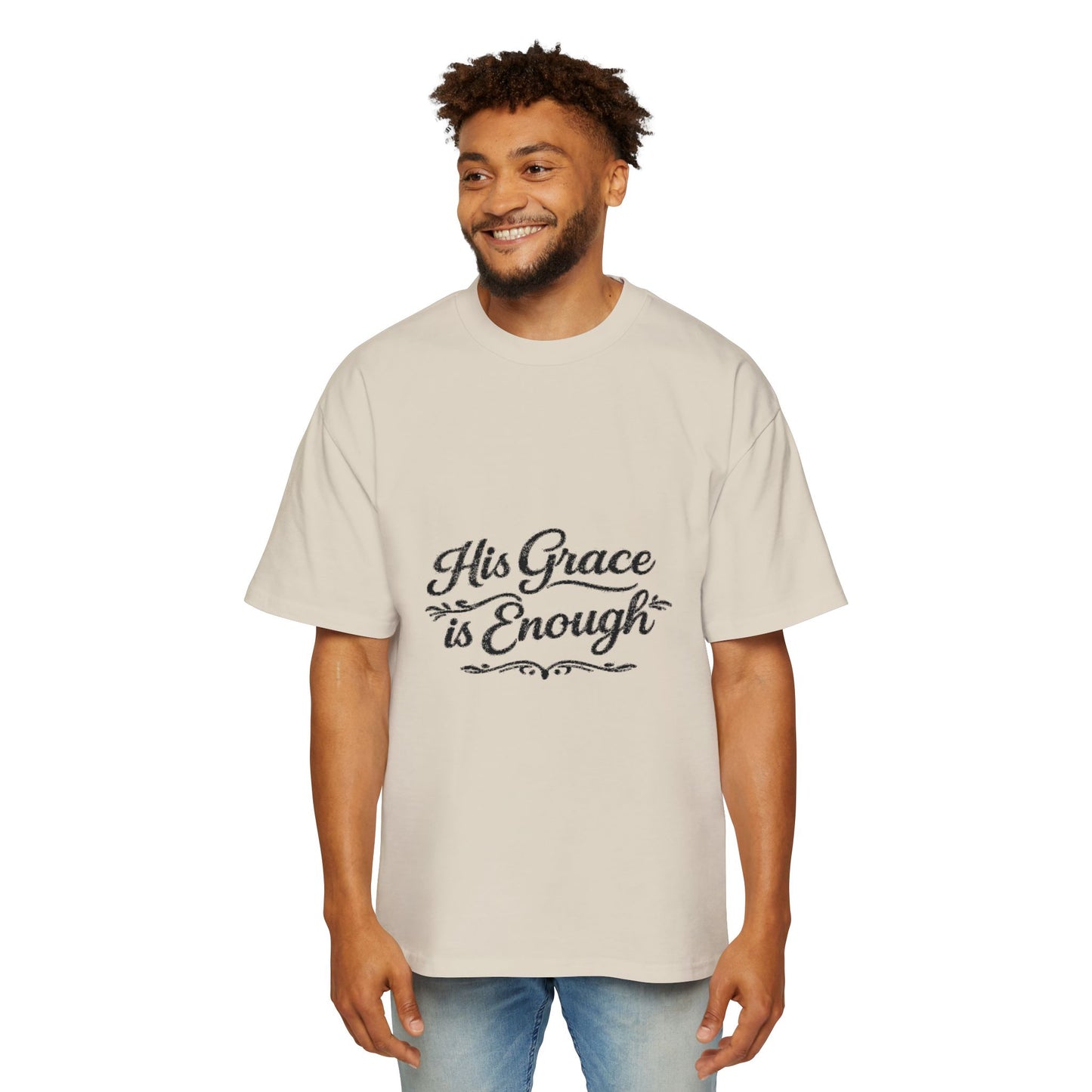 “His Grace Is Enough” Faith-Based Oversized T-shirt