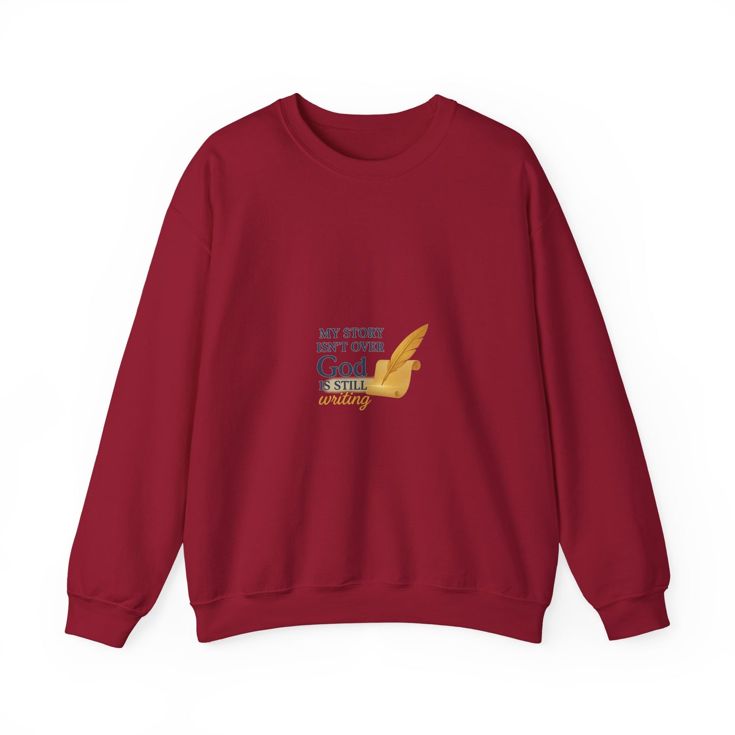Inspirational Crewneck Sweatshirt, Comfort Apparel, Faith-Based Gift, Cozy Layer, My Story Isn’t Over Sweatshirt