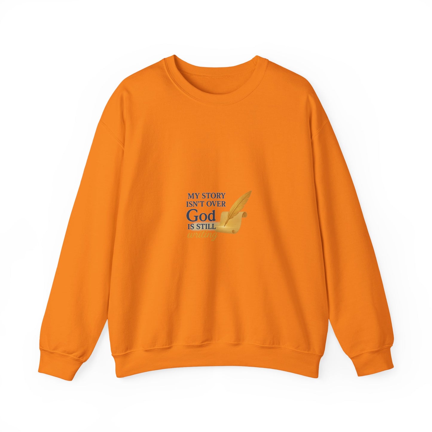 Inspirational Crewneck Sweatshirt, Comfort Apparel, Faith-Based Gift, Cozy Layer, My Story Isn’t Over Sweatshirt