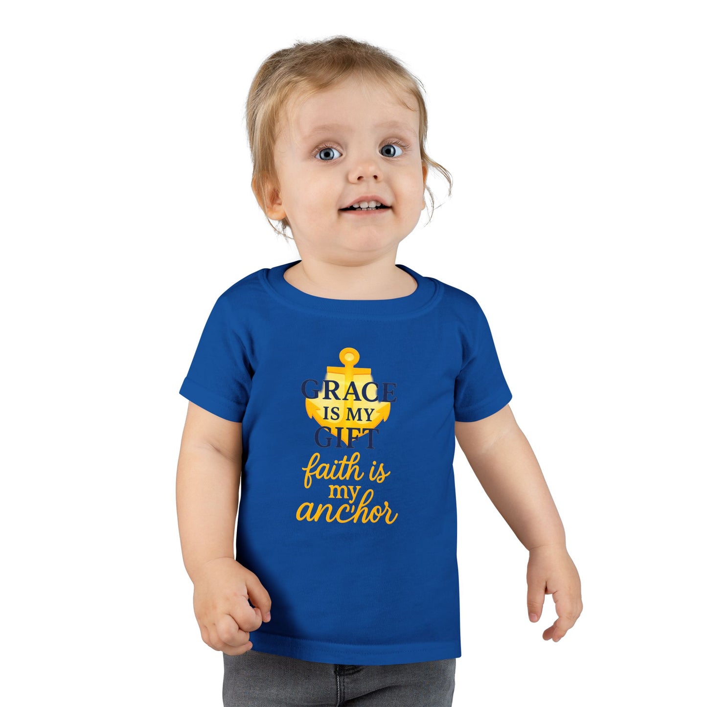 Toddler T-Shirt — "Grace Is My Gift, Faith Is My Anchor" Anchor Graphic