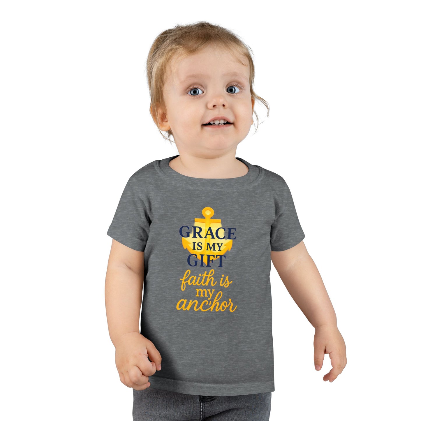 Toddler T-Shirt — "Grace Is My Gift, Faith Is My Anchor" Anchor Graphic