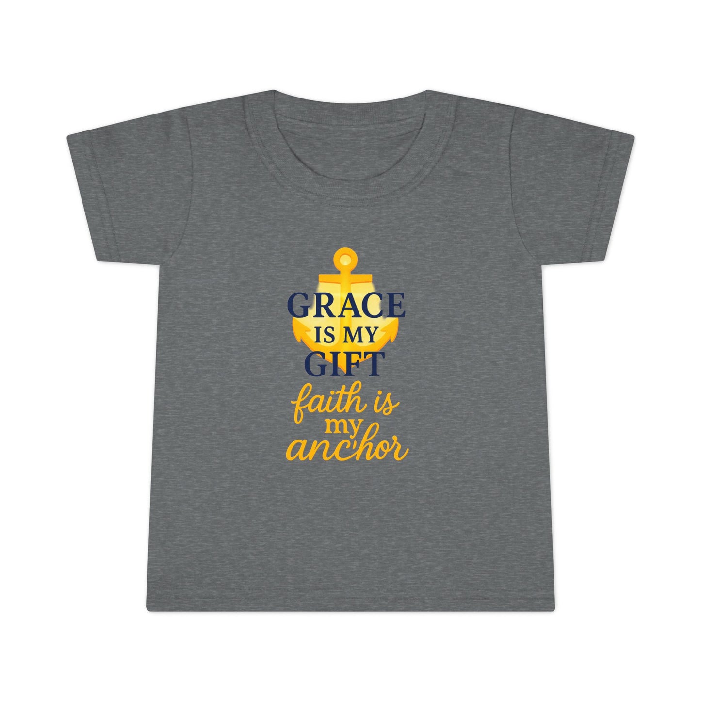 Toddler T-Shirt — "Grace Is My Gift, Faith Is My Anchor" Christian Anchor Graphic