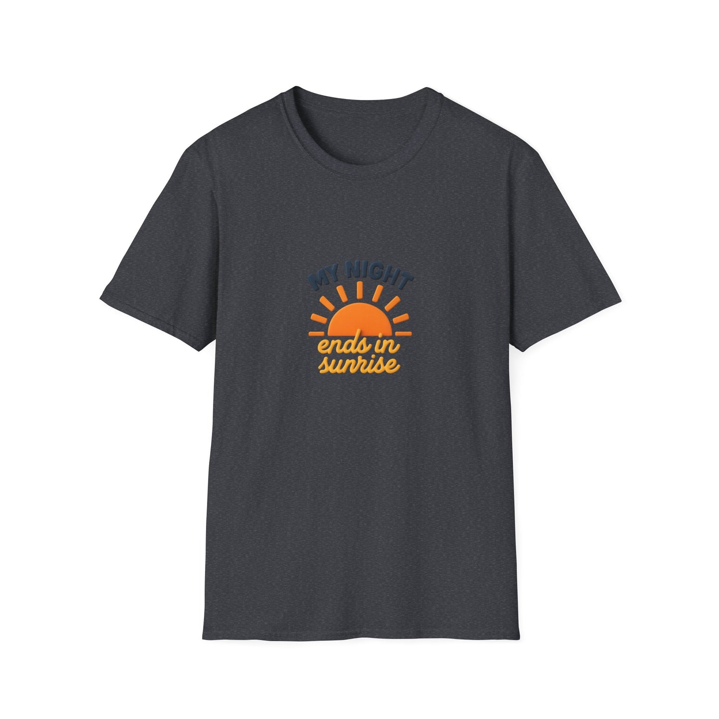 My Night Ends in Sunrise T-Shirt – Inspirational Unisex Softstyle® Tee for Hope, Comfort & Everyday Wear