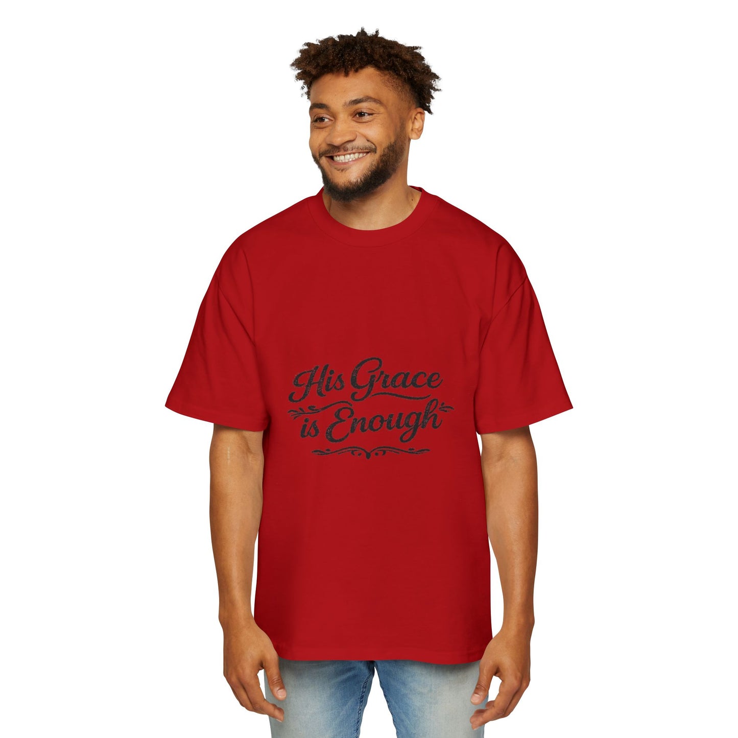 “His Grace Is Enough” Faith-Based Oversized T-shirt