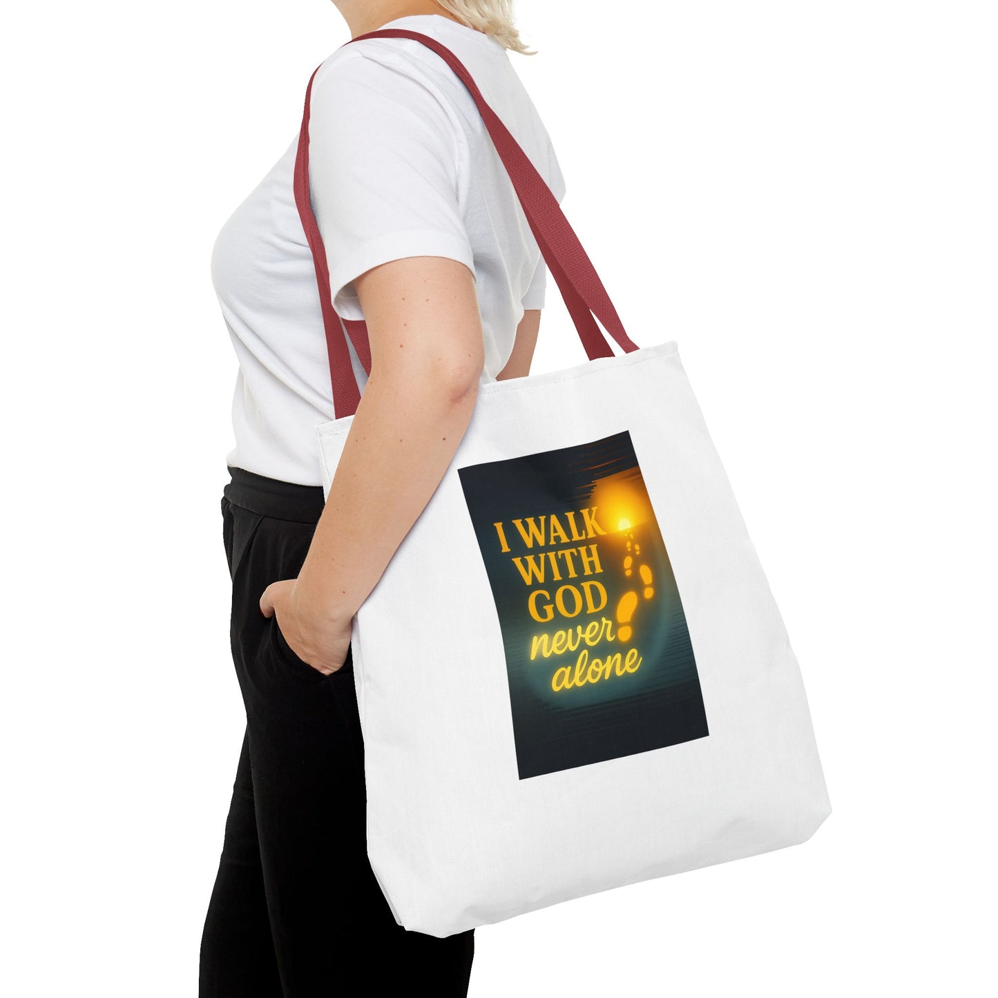 Inspiring God Walk Tote Bag, Motivational Quote Bag, Faith-Based Carryall, Gift for Believers, Christian Tote