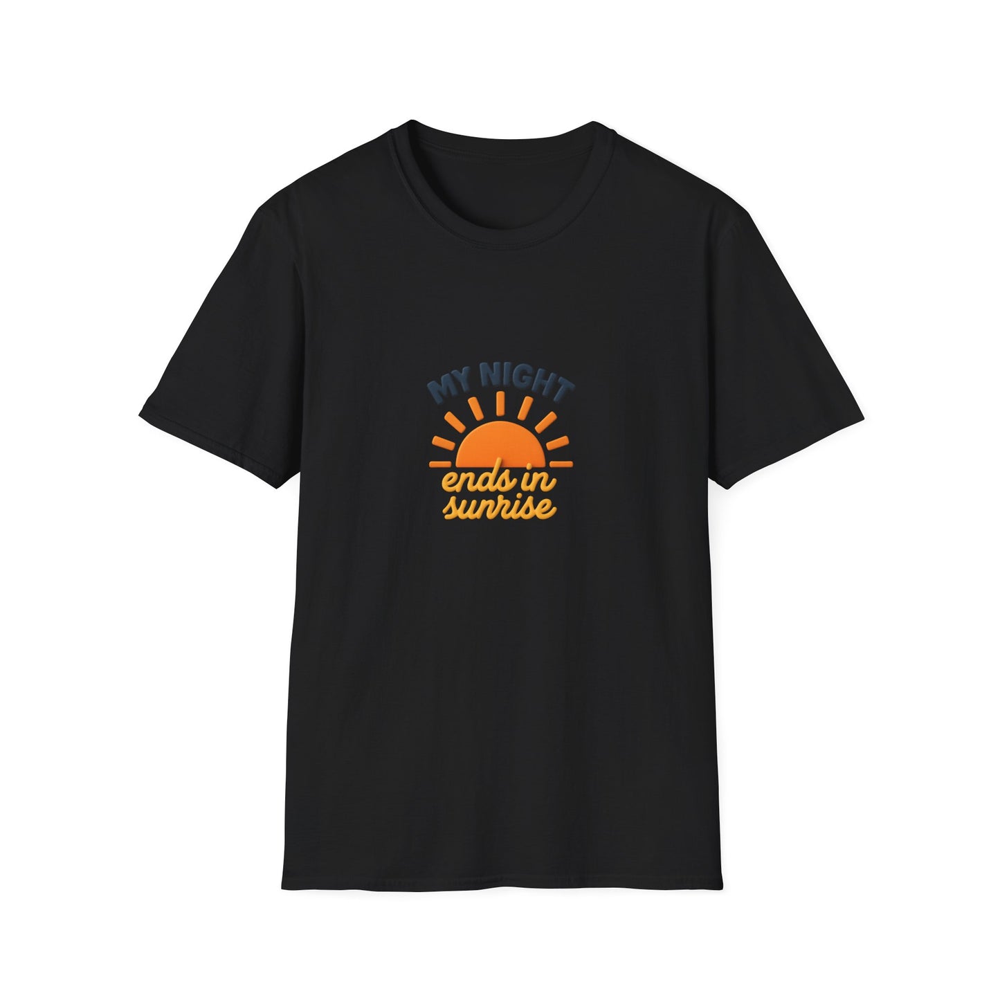 My Night Ends in Sunrise T-Shirt – Inspirational Unisex Softstyle® Tee for Hope, Comfort & Everyday Wear