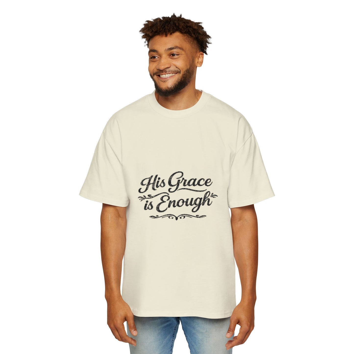 “His Grace Is Enough” Faith-Based Oversized T-shirt