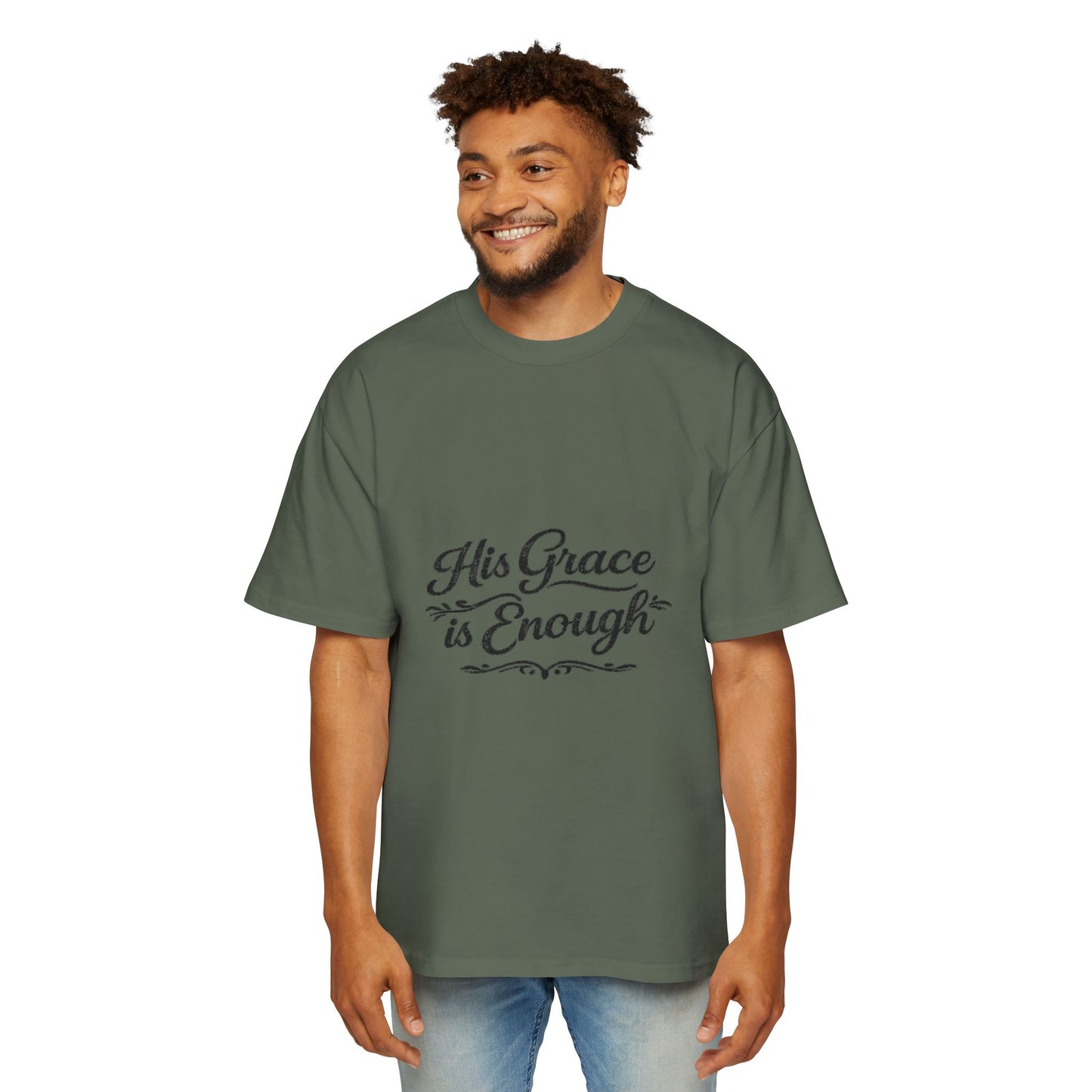 “His Grace Is Enough” Faith-Based Oversized T-shirt