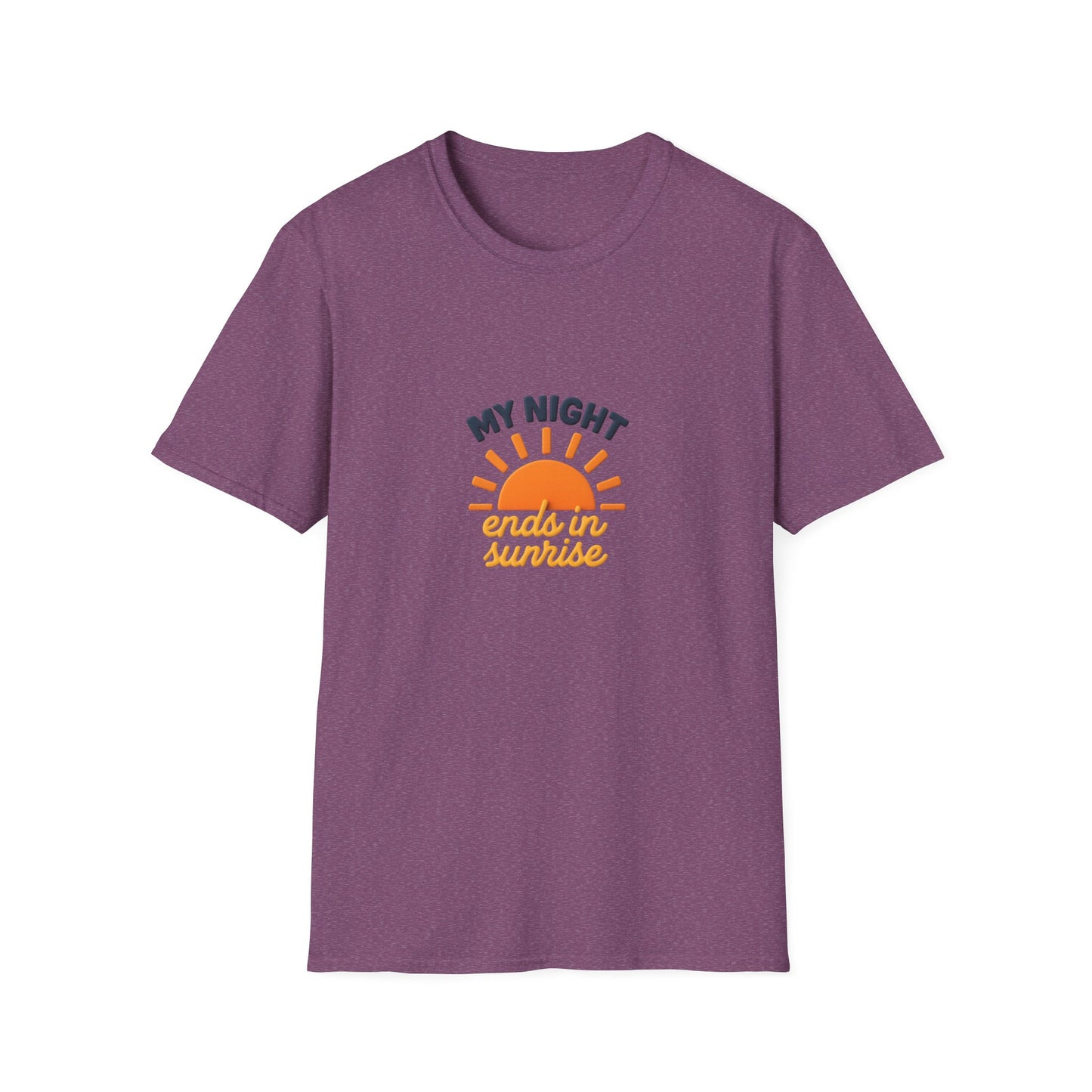 My Night Ends in Sunrise T-Shirt – Inspirational Unisex Softstyle® Tee for Hope, Comfort & Everyday Wear