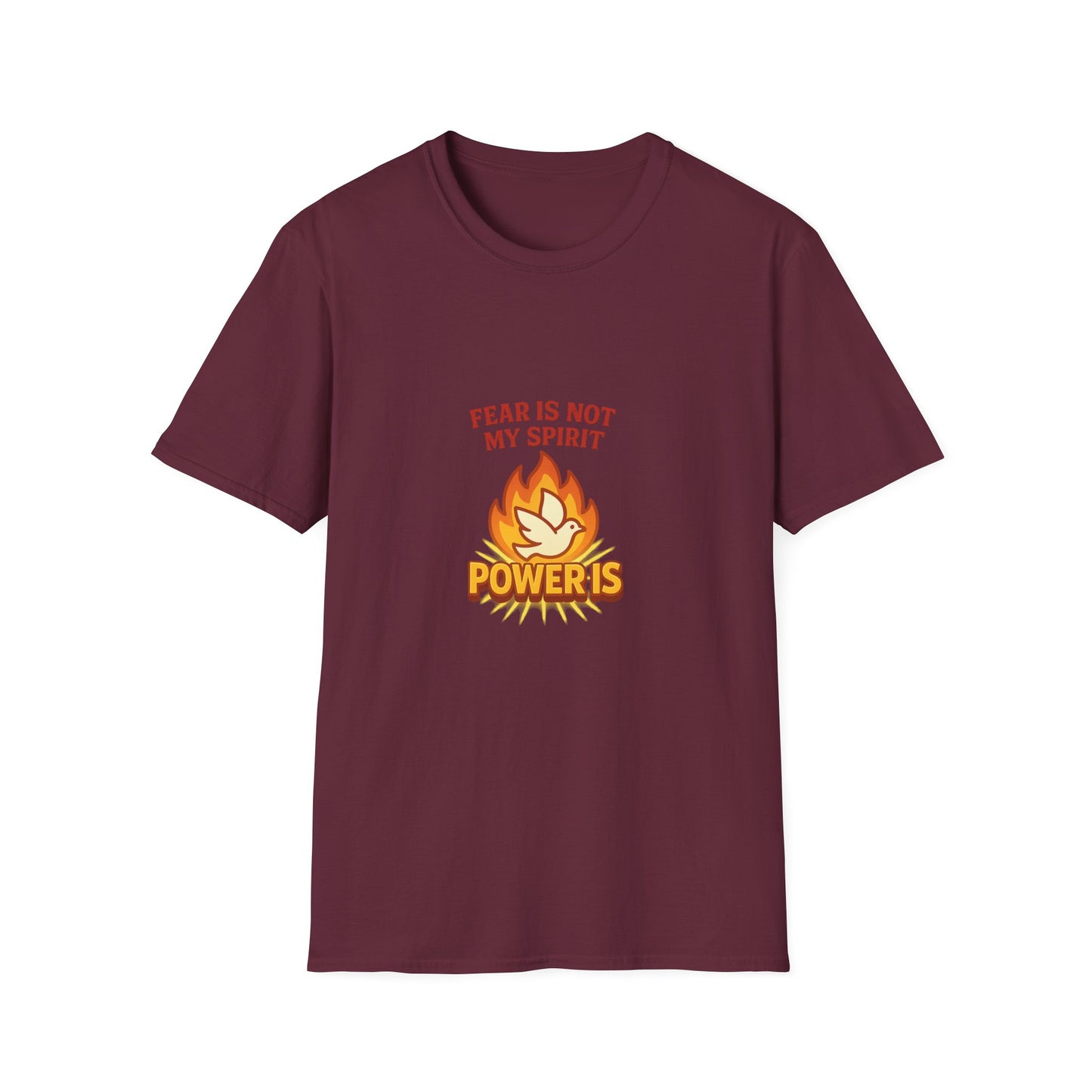 Fear Is Not My Spirit T-Shirt – Empowering Unisex Softstyle Tee for Strength & Positive Living