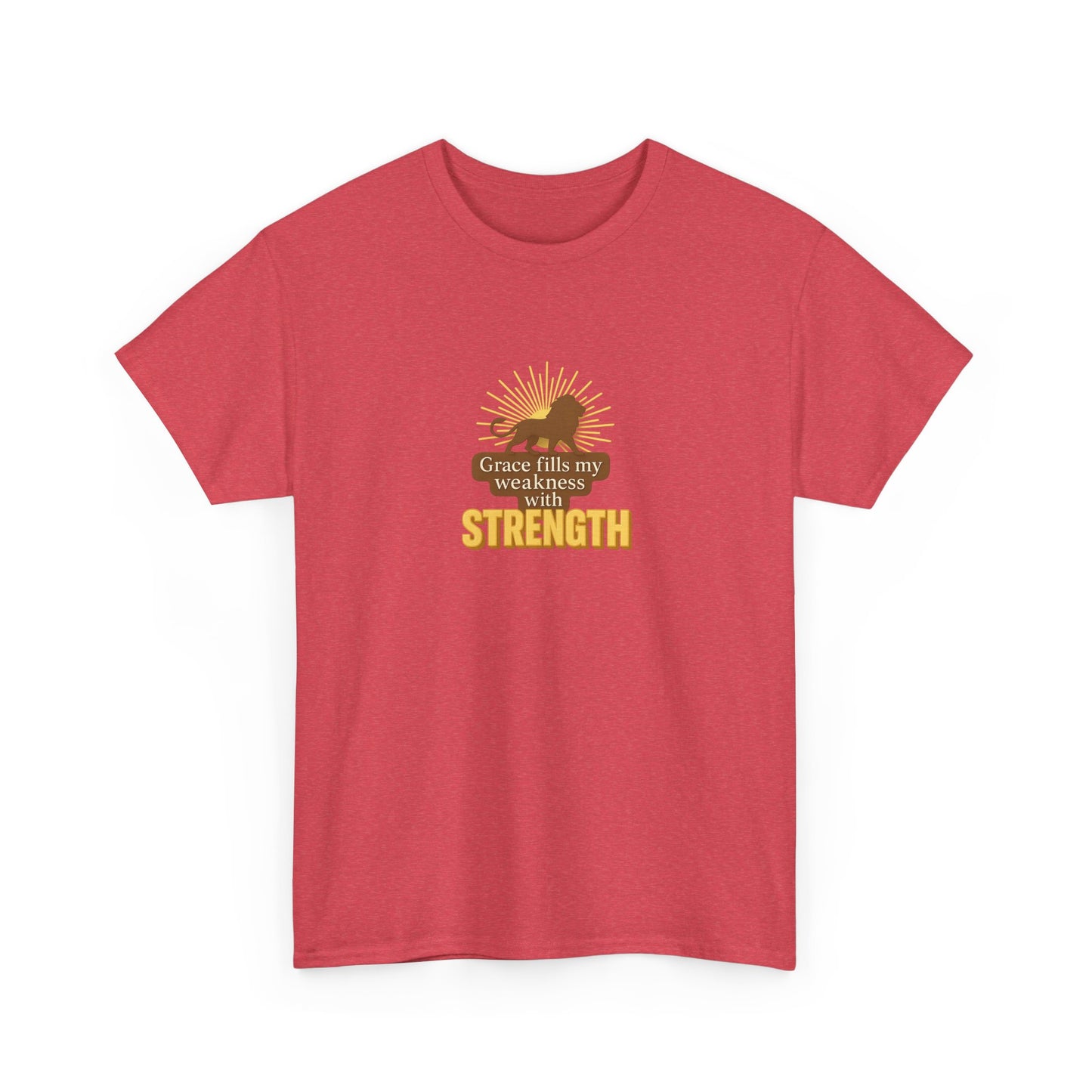 Grace Fills My Weakness with Strength – Inspirational Unisex Heavy Cotton Tee