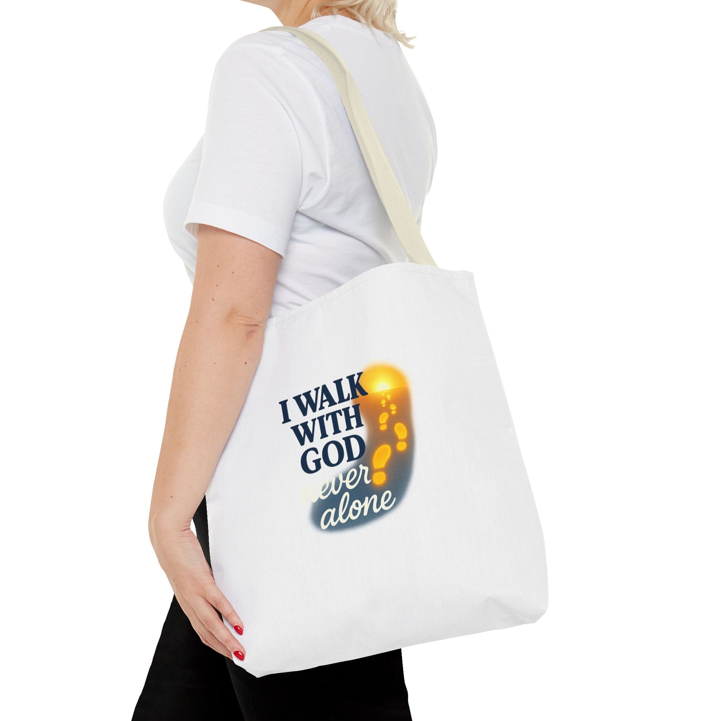 Inspirational Tote Bag - I Walk With God, Faithful Gift, Religious Accessory, Everyday Use, Church Bag