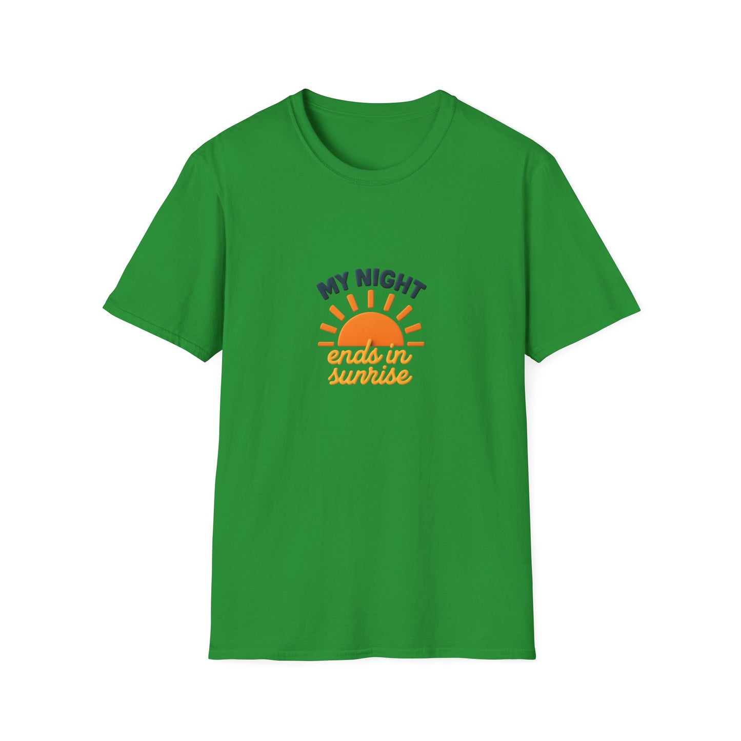 My Night Ends in Sunrise T-Shirt – Inspirational Unisex Softstyle® Tee for Hope, Comfort & Everyday Wear