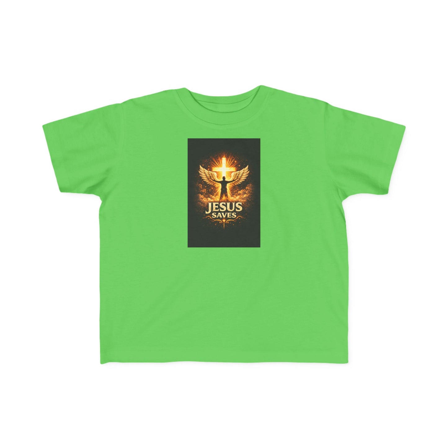 Toddler T‑Shirt — Jesus Saves, Flame Dove Christian Tee