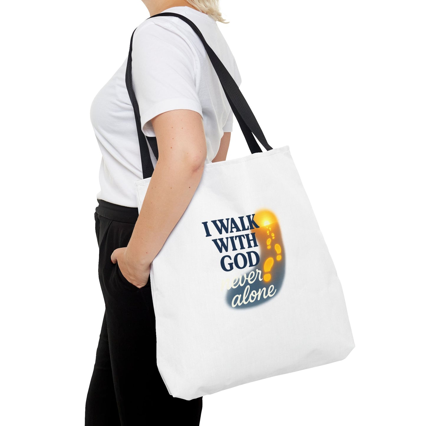 Inspirational Tote Bag - I Walk With God, Faithful Gift, Religious Accessory, Everyday Use, Church Bag
