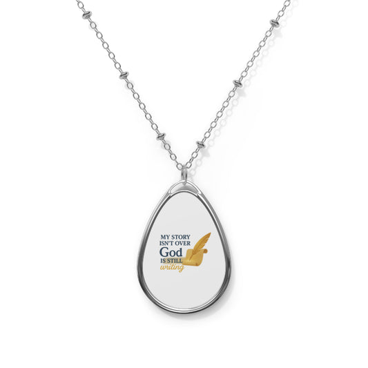 Inspirational Oval Necklace, Faith Jewelry