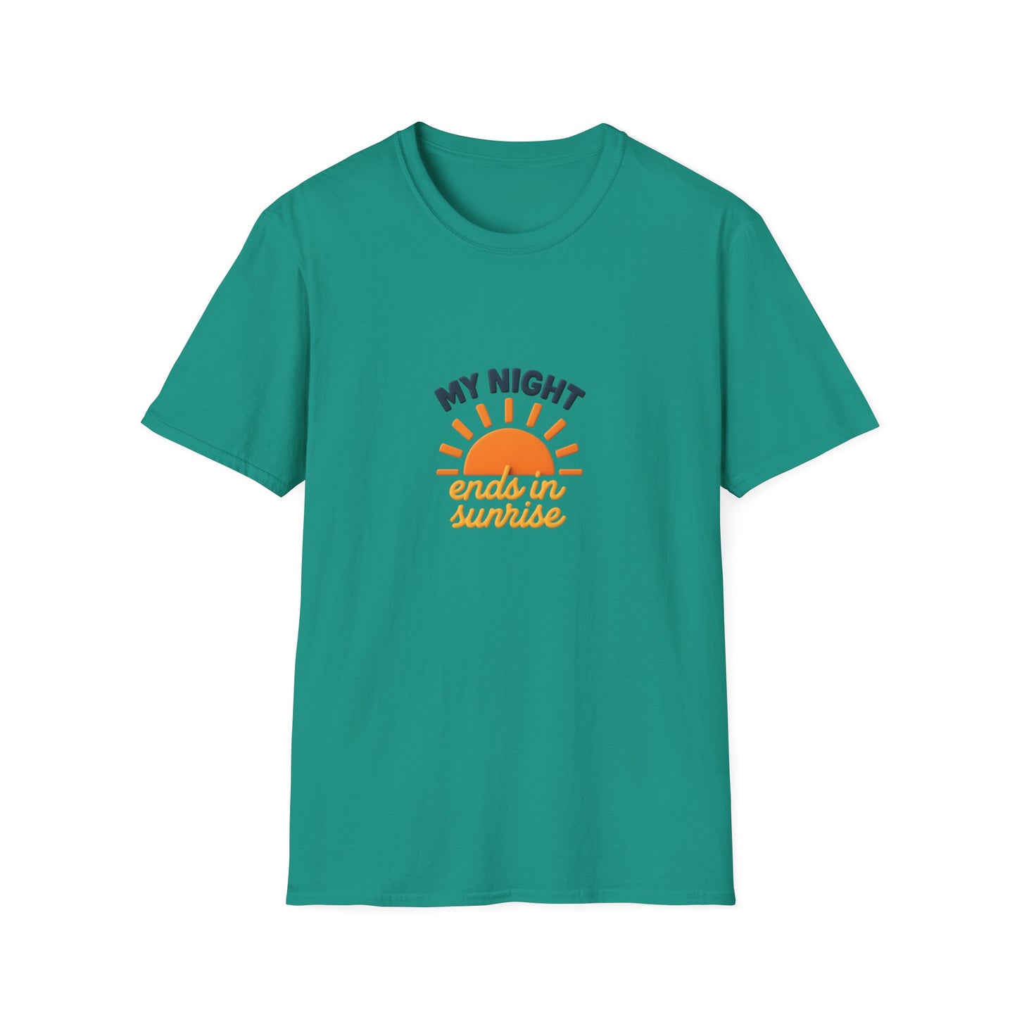 My Night Ends in Sunrise T-Shirt – Inspirational Unisex Softstyle® Tee for Hope, Comfort & Everyday Wear