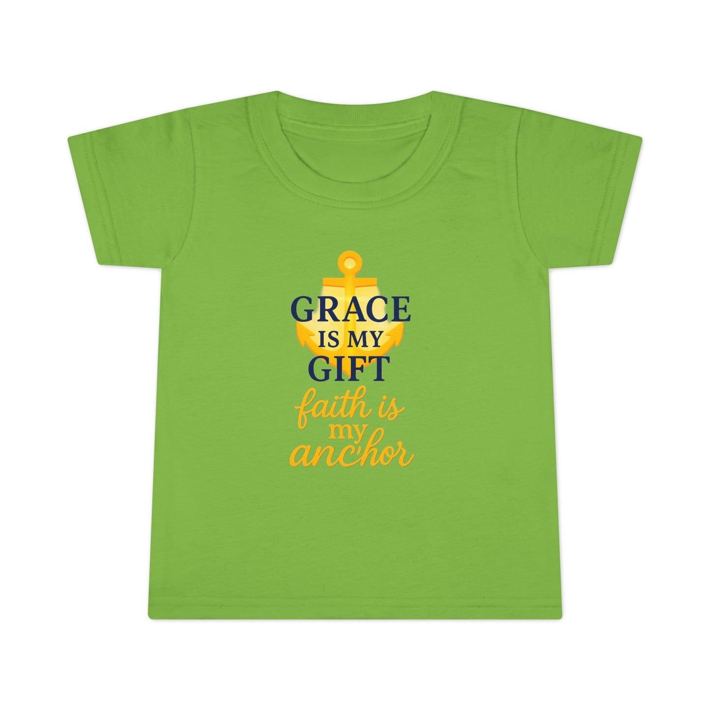 Toddler T-Shirt — "Grace Is My Gift, Faith Is My Anchor" Christian Anchor Graphic