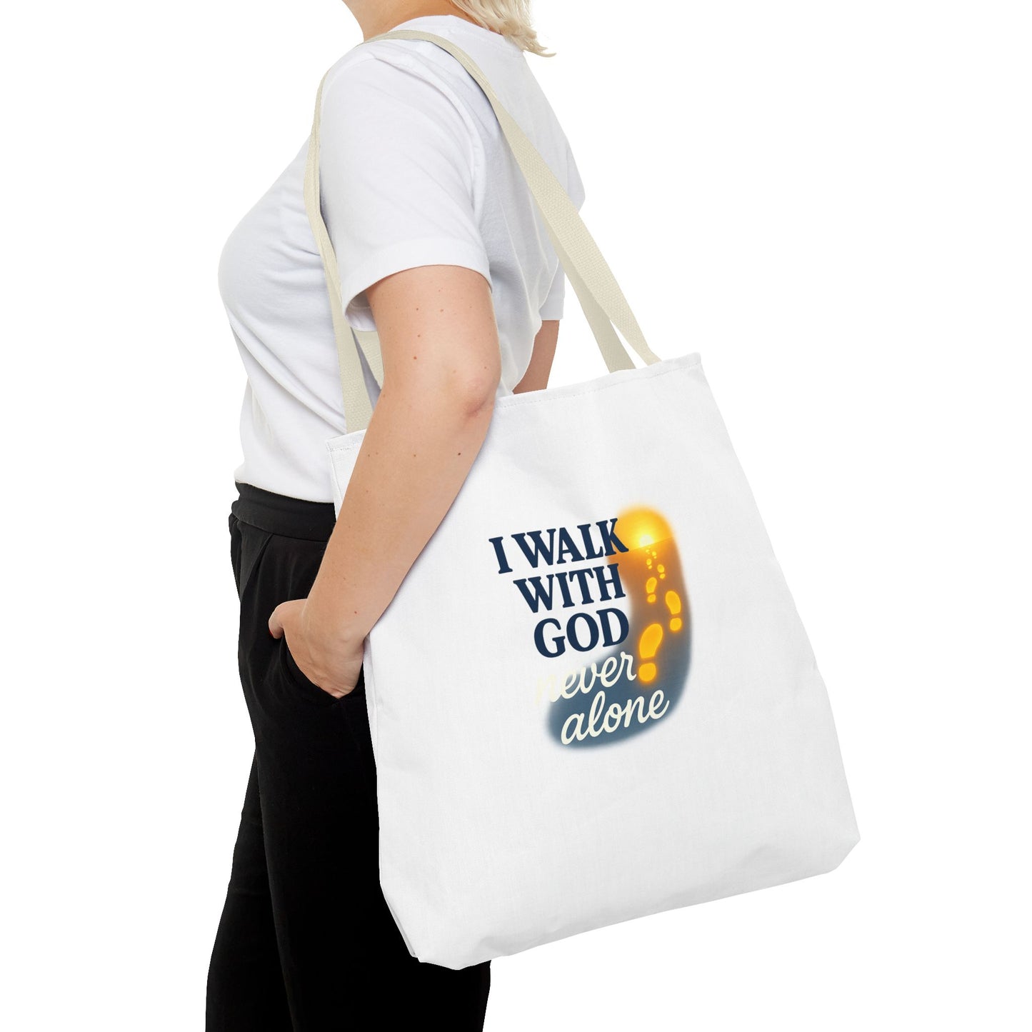 Inspirational Tote Bag - I Walk With God, Faithful Gift, Religious Accessory, Everyday Use, Church Bag
