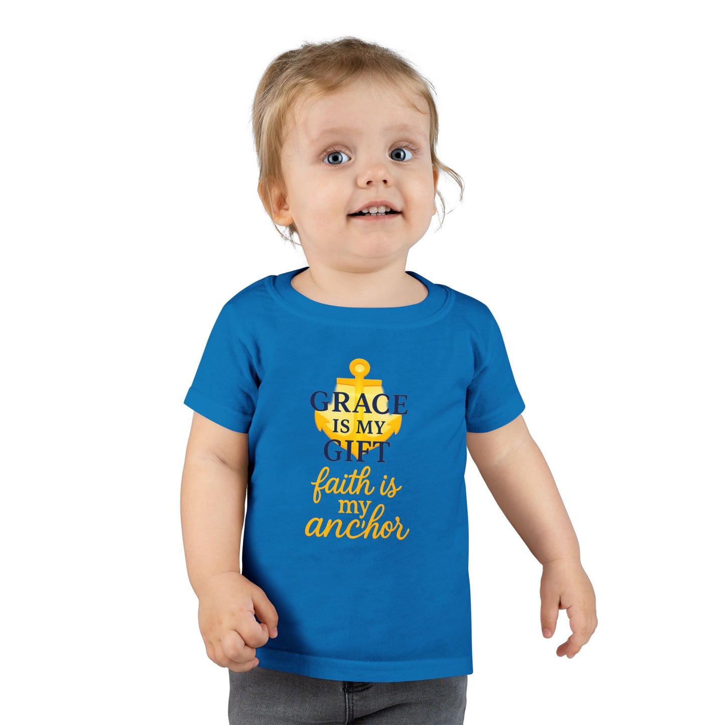 Toddler T-Shirt — "Grace Is My Gift, Faith Is My Anchor" Christian Anchor Graphic