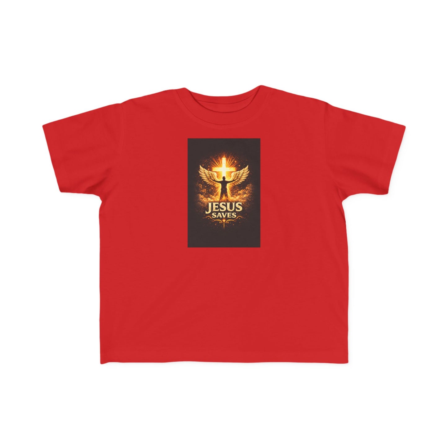 Toddler T‑Shirt — Jesus Saves, Flame Dove Christian Tee