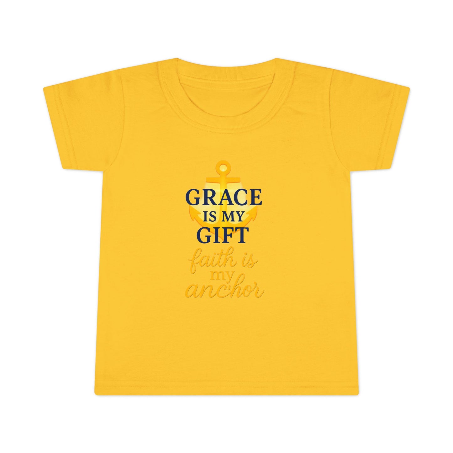 Toddler T-Shirt — "Grace Is My Gift, Faith Is My Anchor" Christian Anchor Graphic