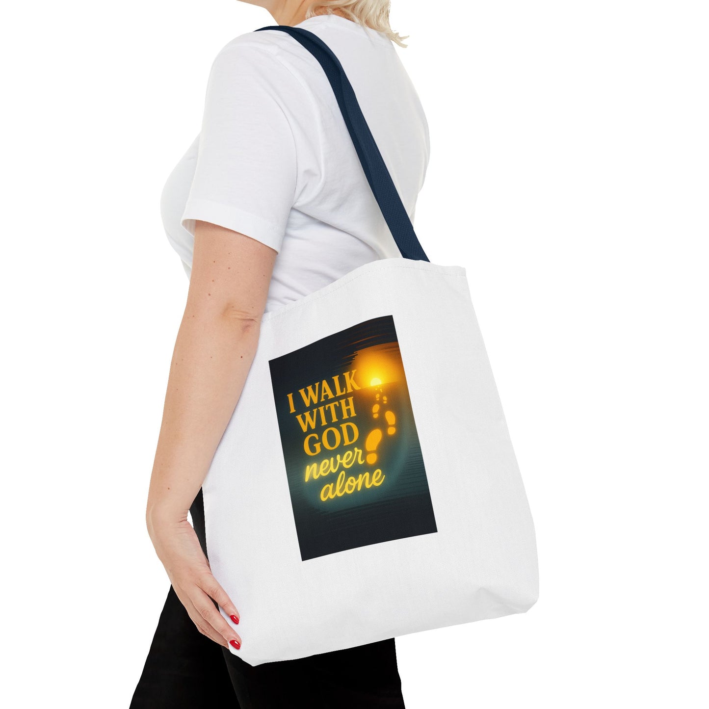 Inspiring God Walk Tote Bag, Motivational Quote Bag, Faith-Based Carryall, Gift for Believers, Christian Tote