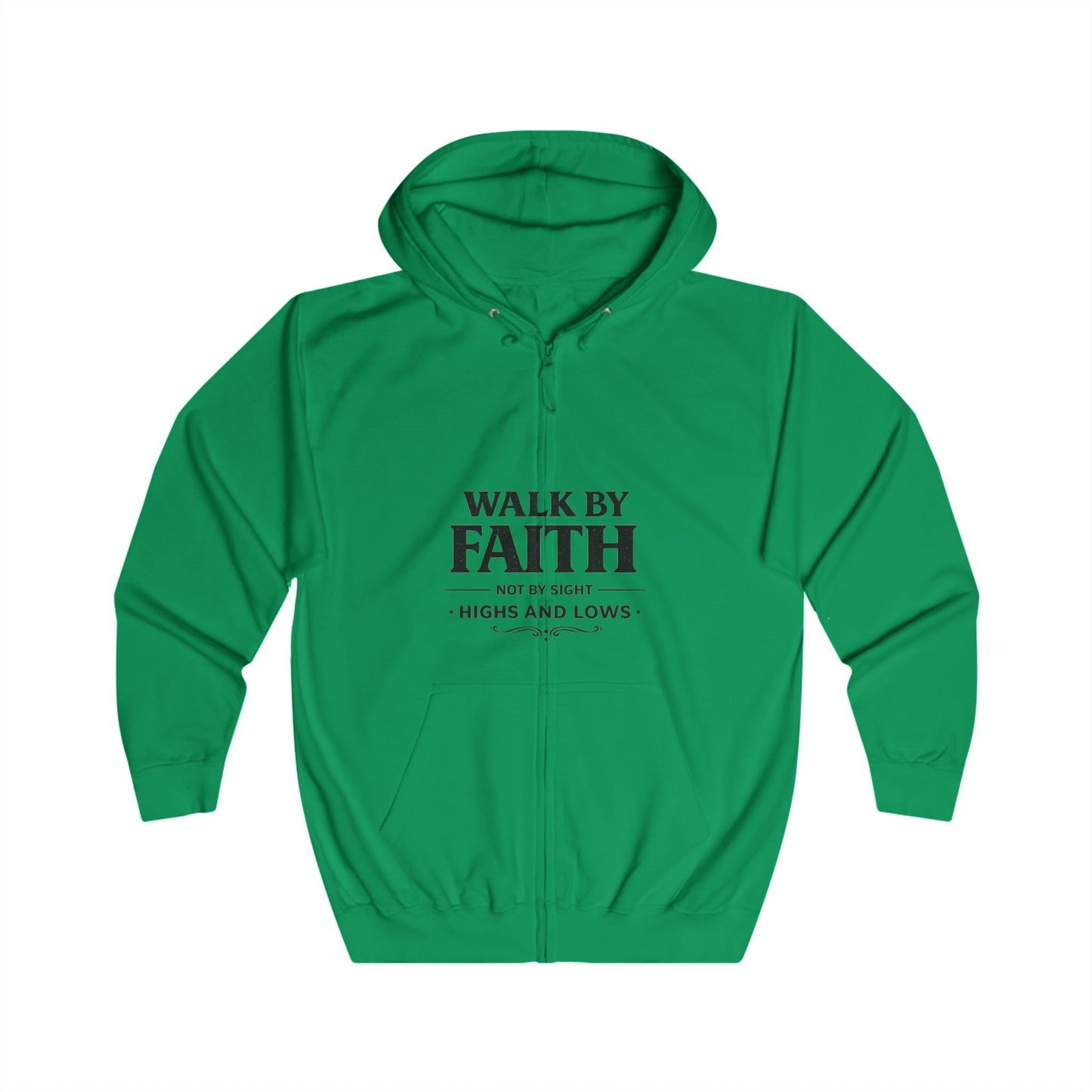 Walk by Faith Zip Hoodie — Christian Inspirational Full-Zip Hoodie