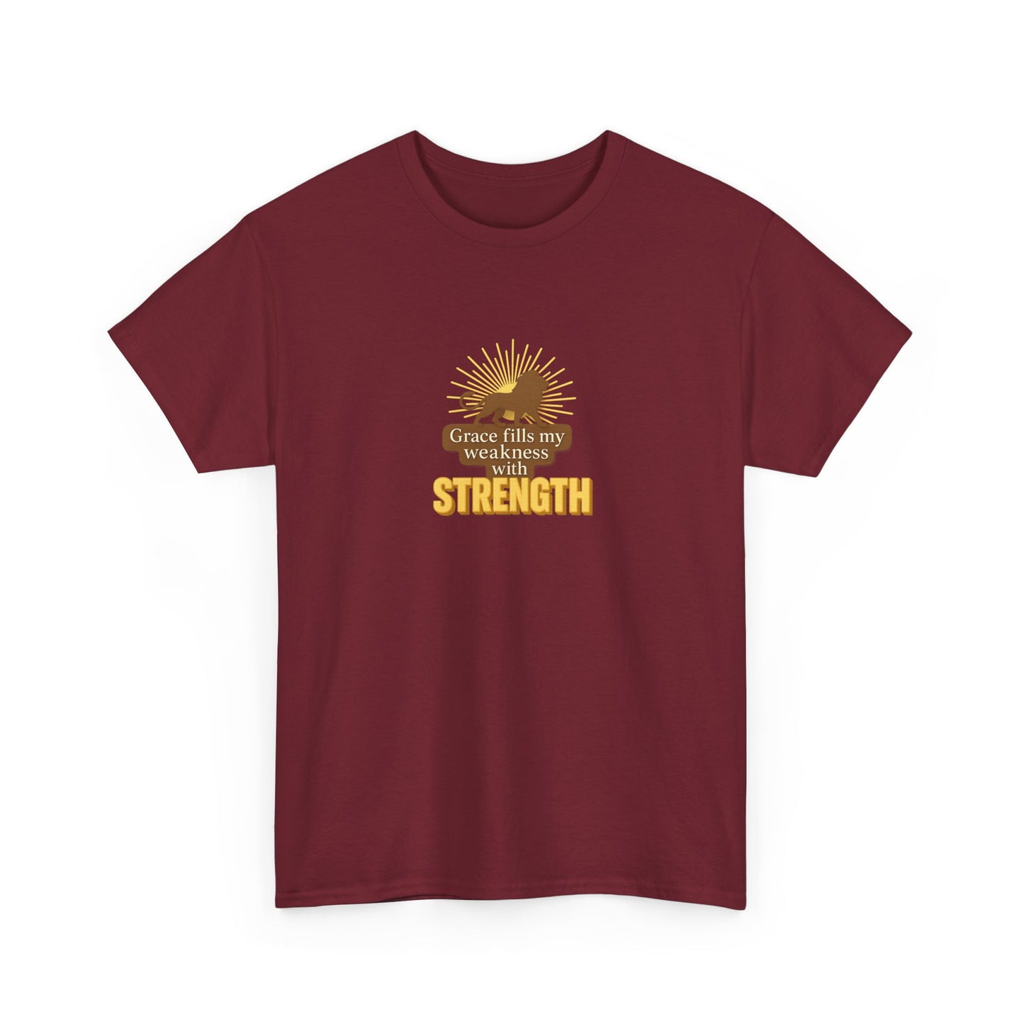 Grace Fills My Weakness with Strength – Inspirational Unisex Heavy Cotton Tee