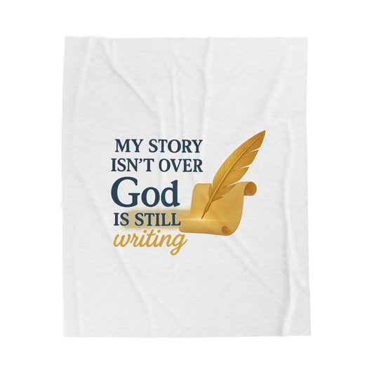 Inspirational Velveteen Plush Blanket - Cozy Storytelling Throw for Faith Lovers, Encouragement Gift, Home Decor, Relaxation Blanket