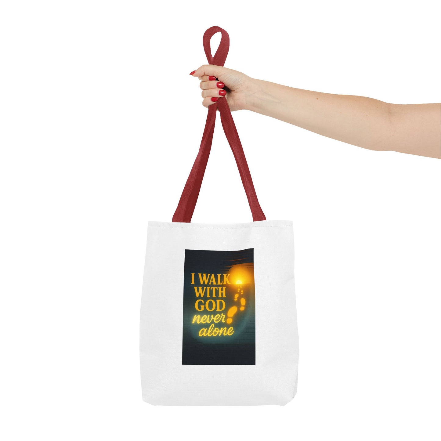 Inspiring God Walk Tote Bag, Motivational Quote Bag, Faith-Based Carryall, Gift for Believers, Christian Tote