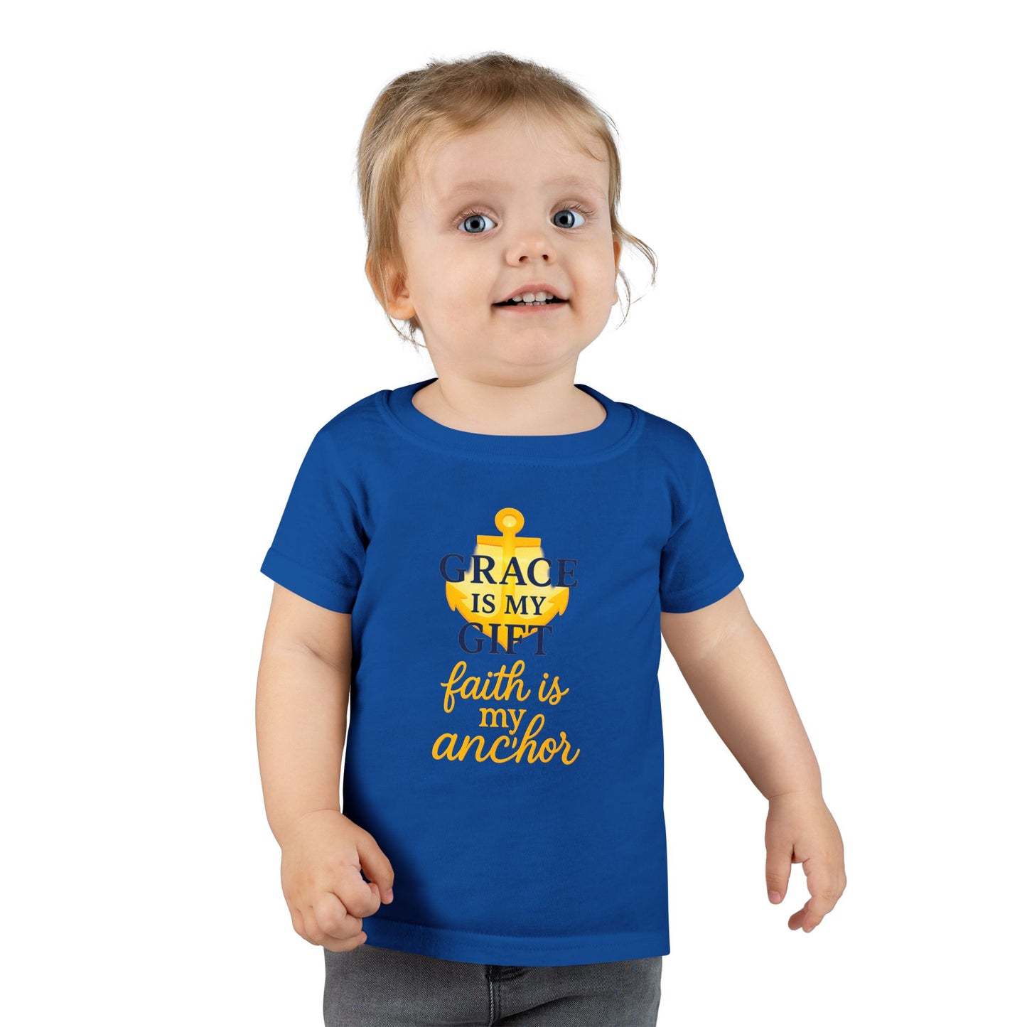 Toddler T-Shirt — "Grace Is My Gift, Faith Is My Anchor" Christian Anchor Graphic