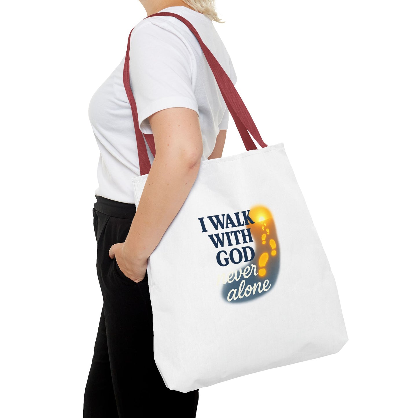 Inspirational Tote Bag - I Walk With God, Faithful Gift, Religious Accessory, Everyday Use, Church Bag