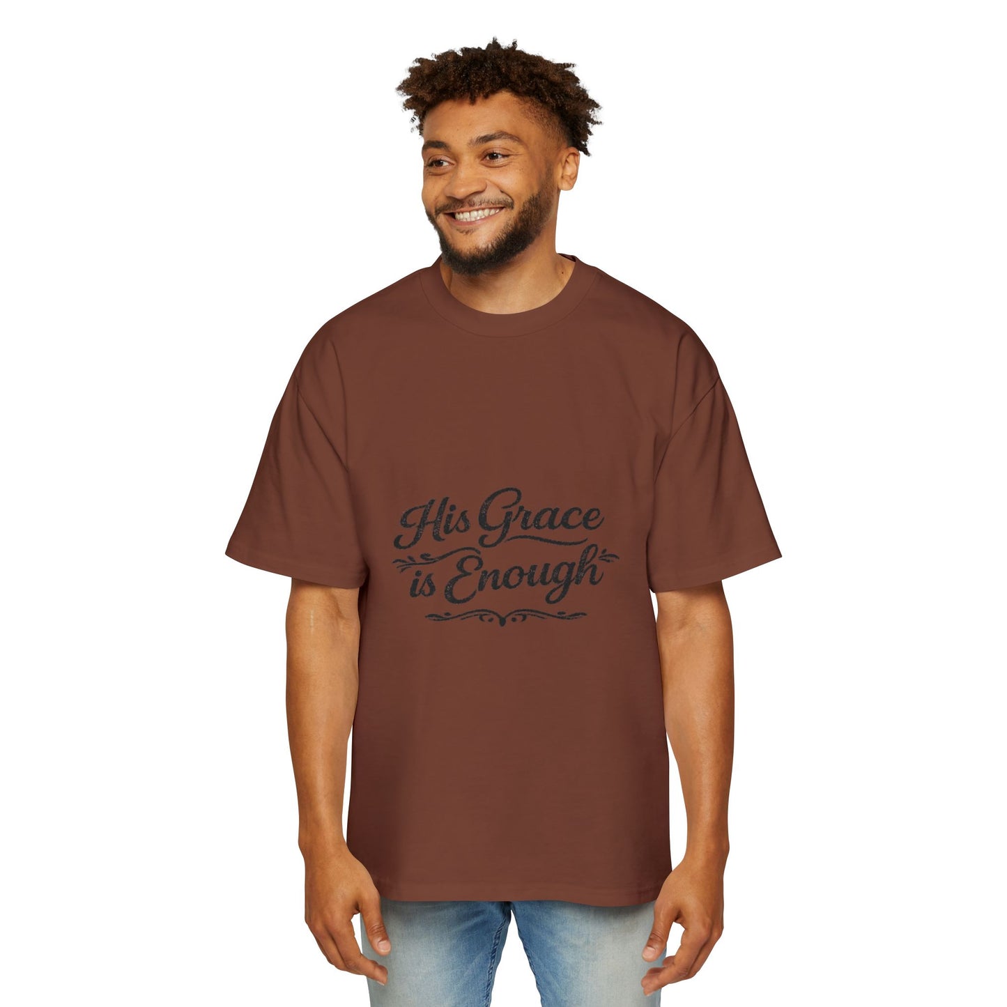 “His Grace Is Enough” Faith-Based Oversized T-shirt