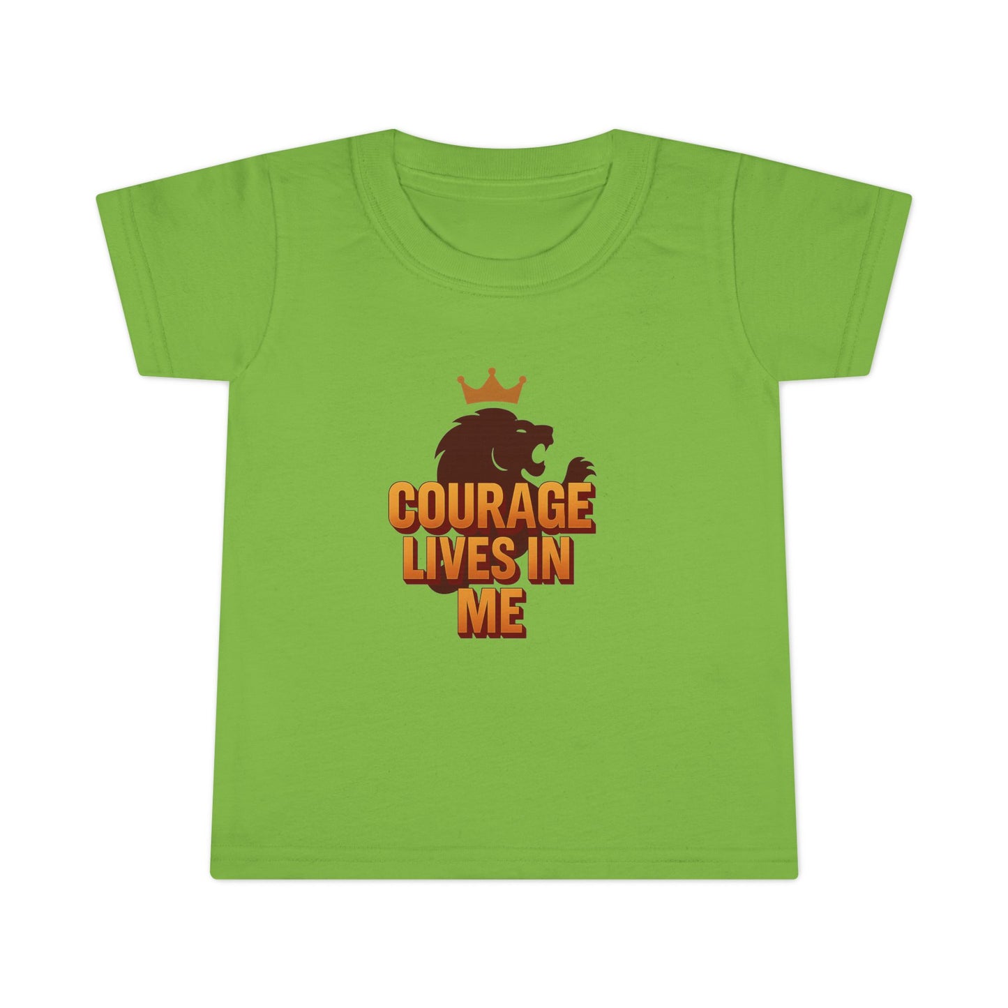 Toddler T-Shirt — "Courage Lives in Me" Lion Crown Graphic