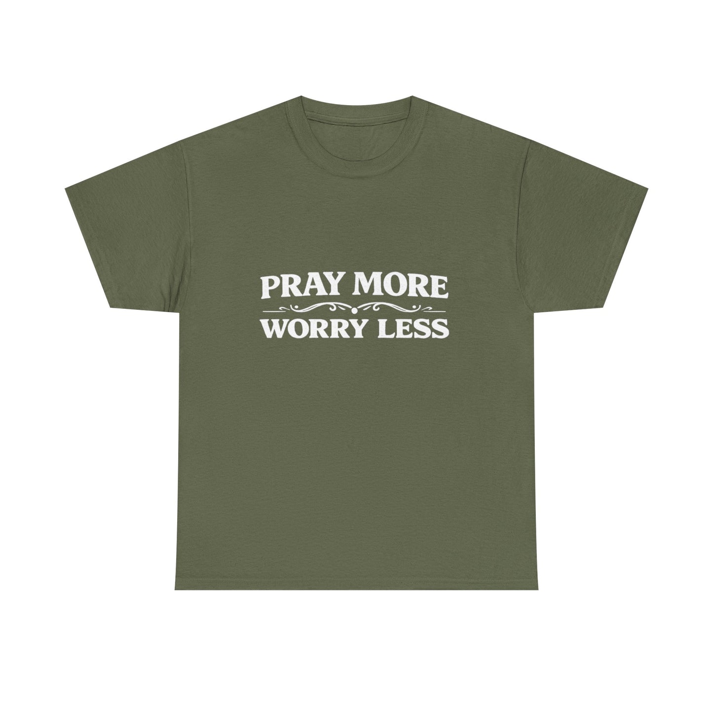 Pray More Worry Less Tee — Christian Inspirational Cotton T‑Shirt