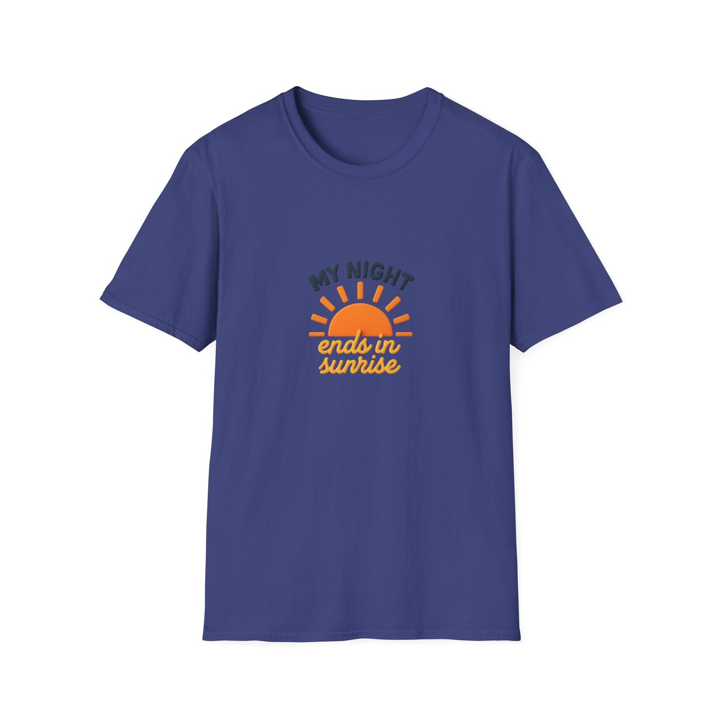My Night Ends in Sunrise T-Shirt – Inspirational Unisex Softstyle® Tee for Hope, Comfort & Everyday Wear