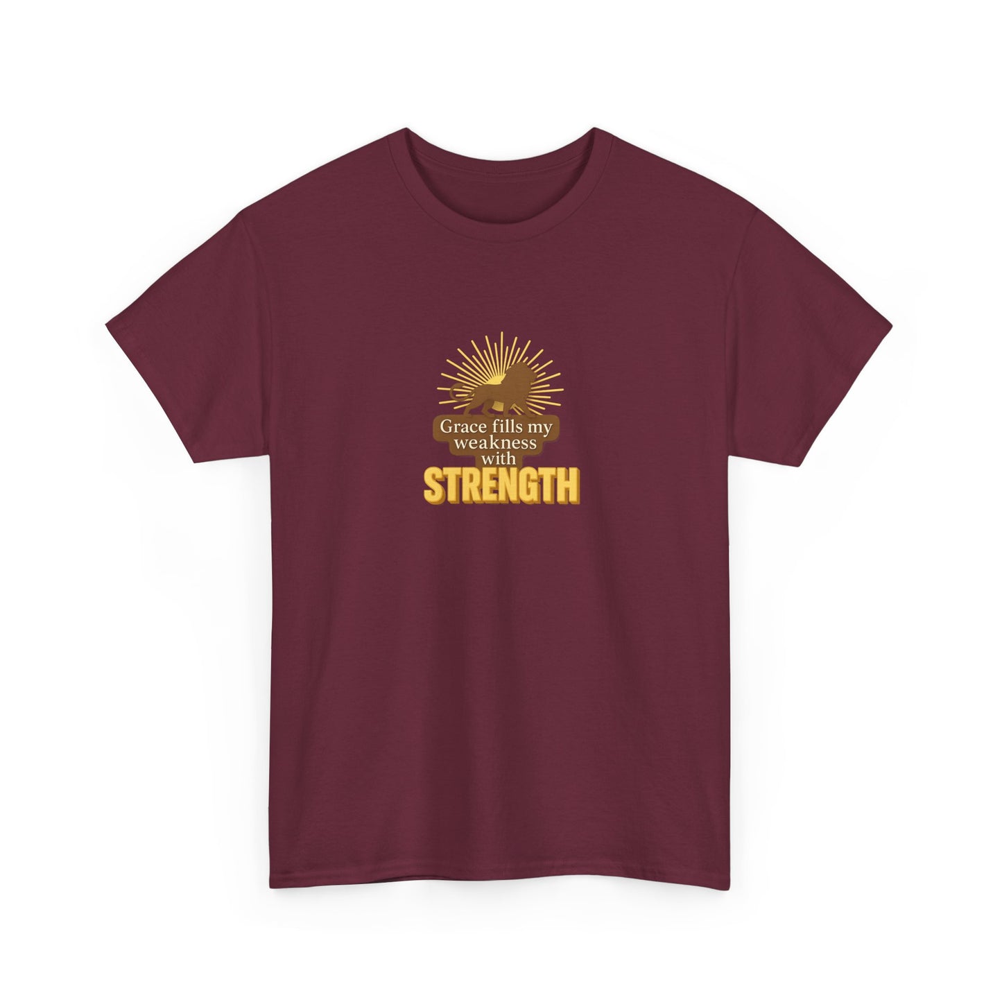 Grace Fills My Weakness with Strength – Inspirational Unisex Heavy Cotton Tee