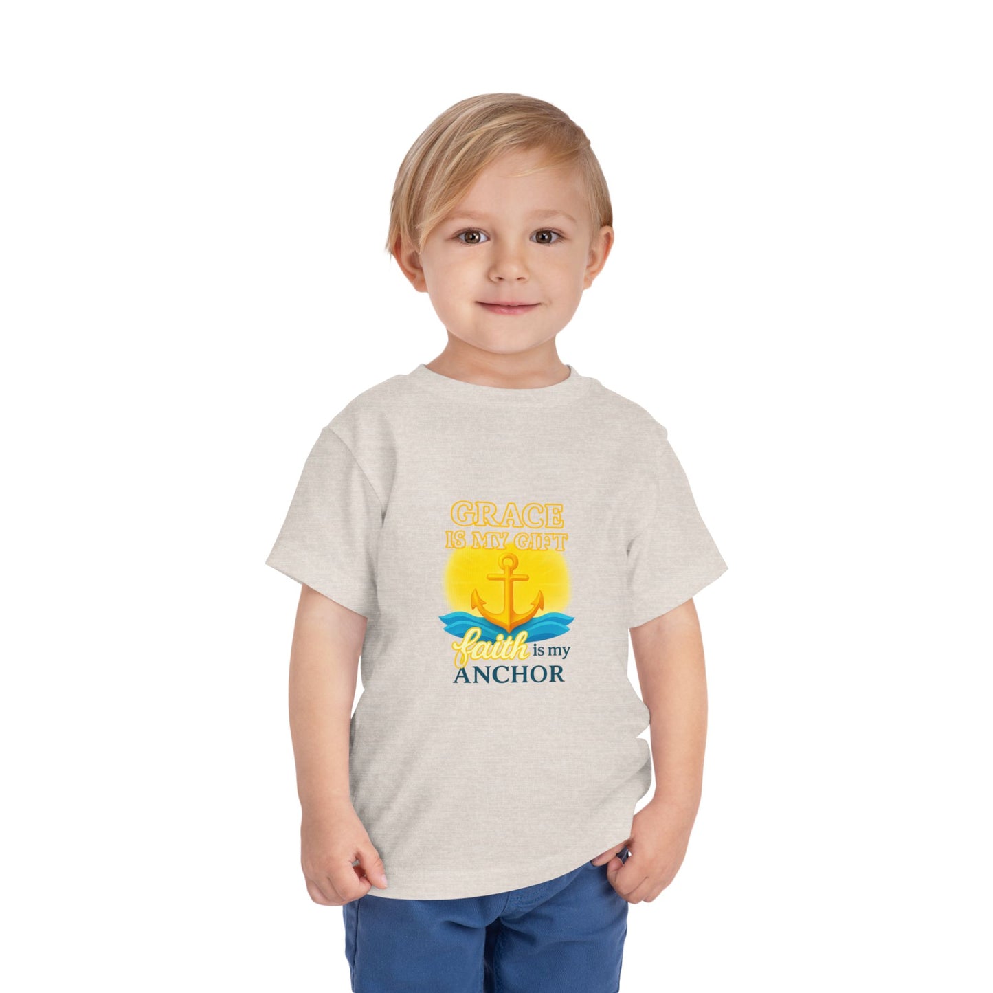 Grace is My Anchor Toddler Tee — Nautical Faith Shirt