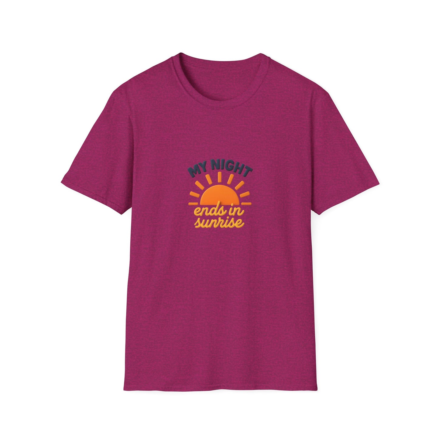 My Night Ends in Sunrise T-Shirt – Inspirational Unisex Softstyle® Tee for Hope, Comfort & Everyday Wear