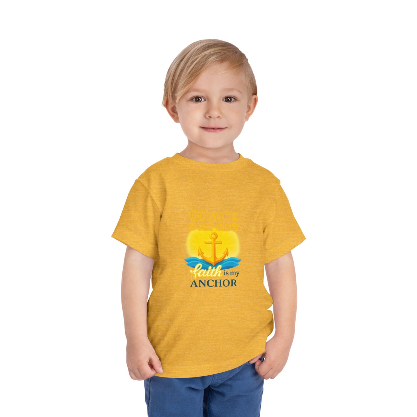 Grace is My Anchor Toddler Tee — Nautical Faith Shirt