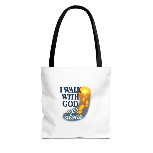 Inspirational Tote Bag - I Walk With God, Faithful Gift, Religious Accessory, Everyday Use, Church Bag